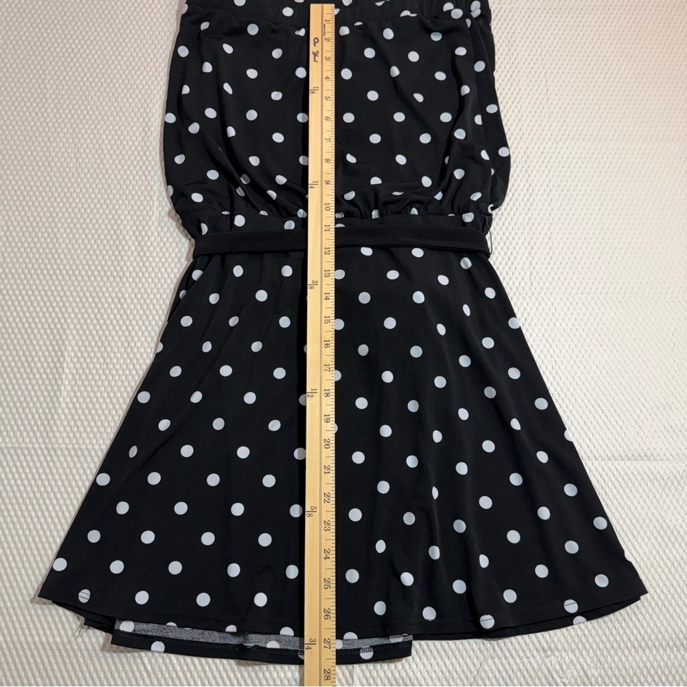 White House Black Market Strapless Dress S Polka Dot Y2K Coastal Cowgirl Mini - Picture 6 of 8